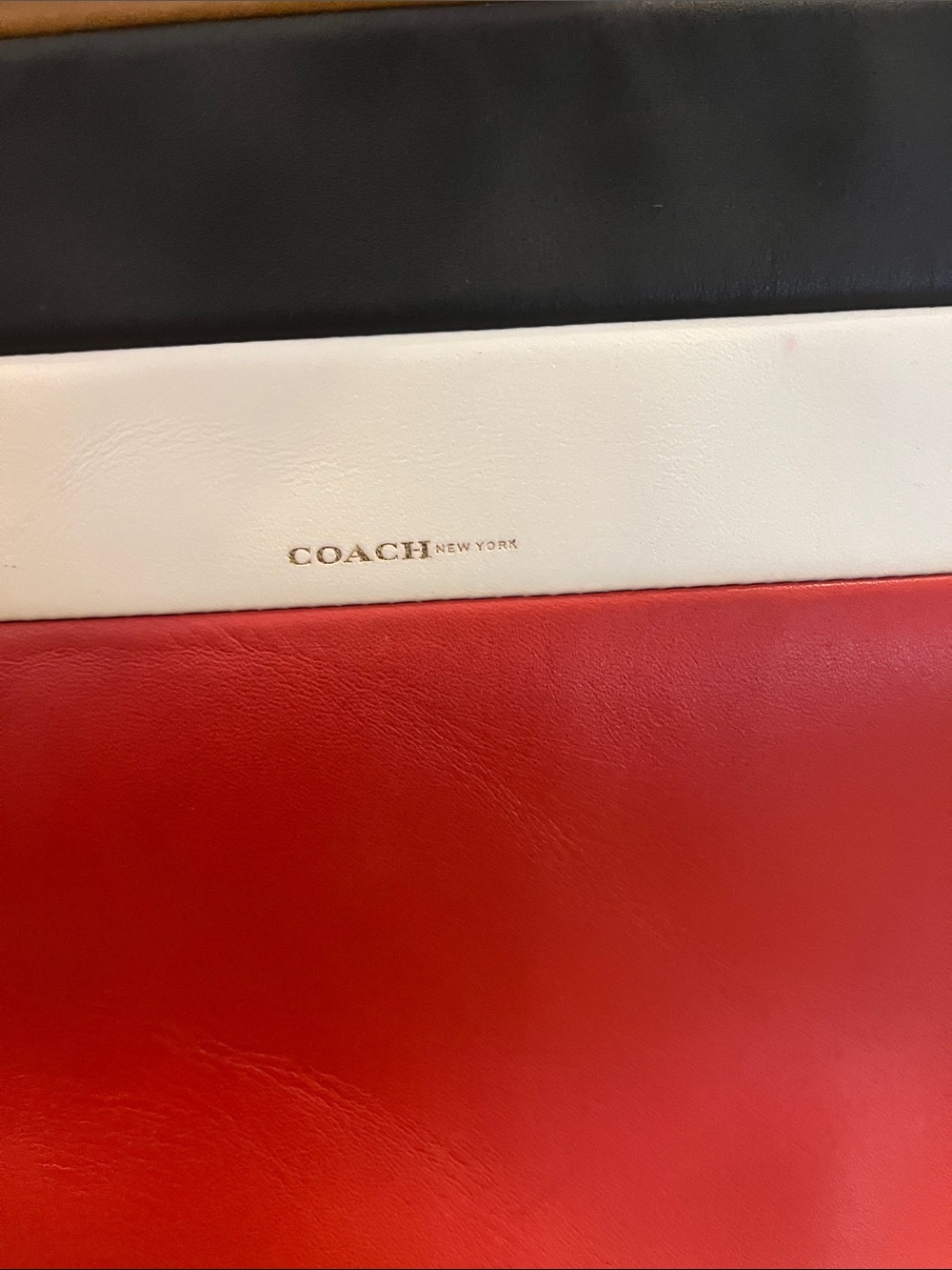 Coach Colorblock Leather Satchel - Red/White/Black/Tan - Picture 3 of 9
